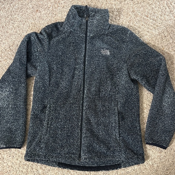 The North Face Womens Full Zip Shady Blue Marled Sherpa Fleece Jacket Size LG - Picture 10 of 15